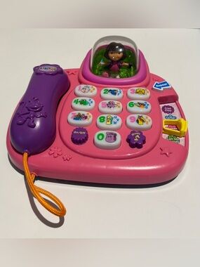 VTech DORA THE EXPLORER Dial and Learn Phone 2009 Working Rare Toy